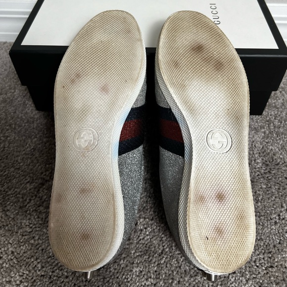 GUCCI Bambi sneaker/trainers silver glitter EU 36 1/2 - Picture 8 of 9